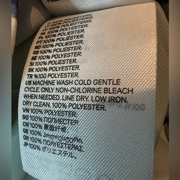 H&M Blue Black/Pale Green Printed Back Bow Tie Shift Dress Sz L - Picture 6 of 7